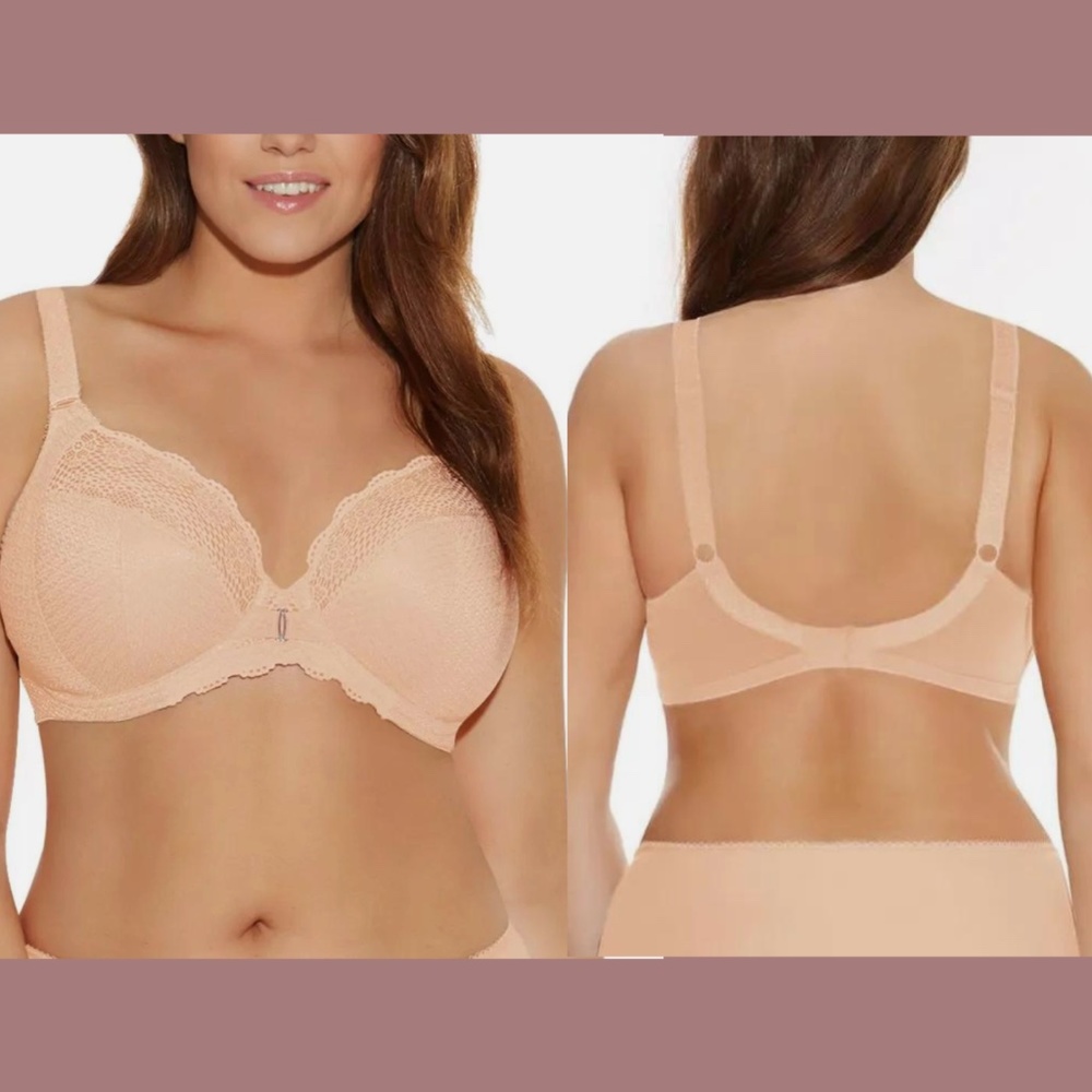 NEW $78‎ Elomi [ 40DDD ] Carmen Underwire Plunge Bra in Sand Nude #U1032